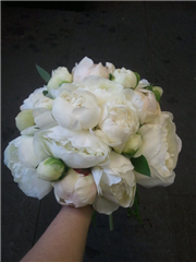 scented white peony wedding tie.